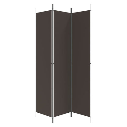 3-Panel Room Divider Brown 150x220 cm Fabric