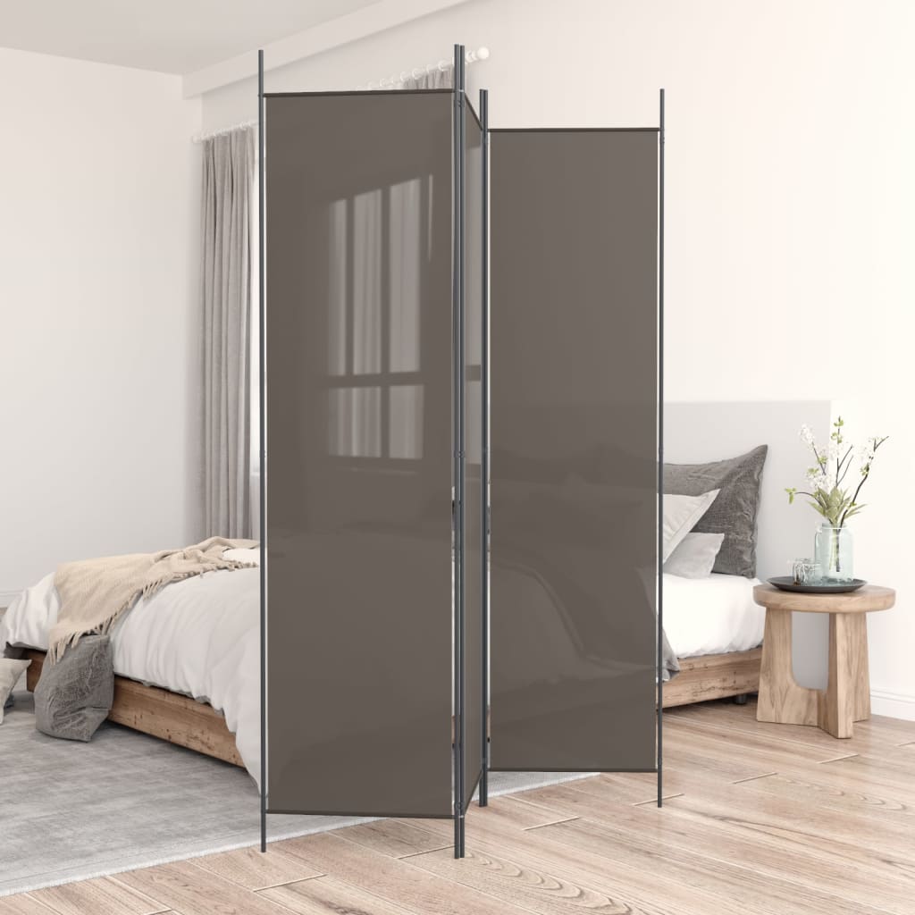 3-Panel Room Divider Anthracite 150x220 cm Fabric