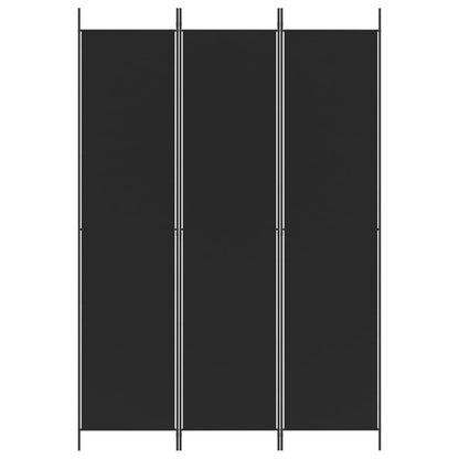 3-Panel Room Divider Black 150x220 cm Fabric