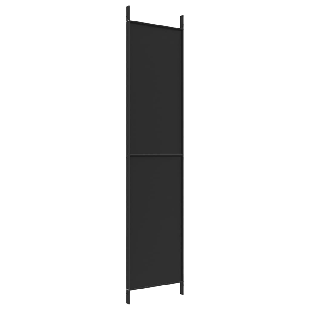 3-Panel Room Divider Black 150x220 cm Fabric