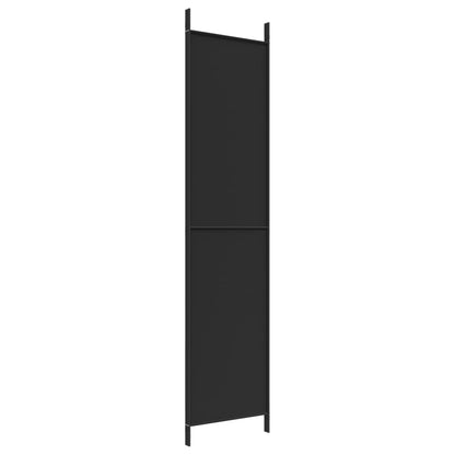 3-Panel Room Divider Black 150x220 cm Fabric