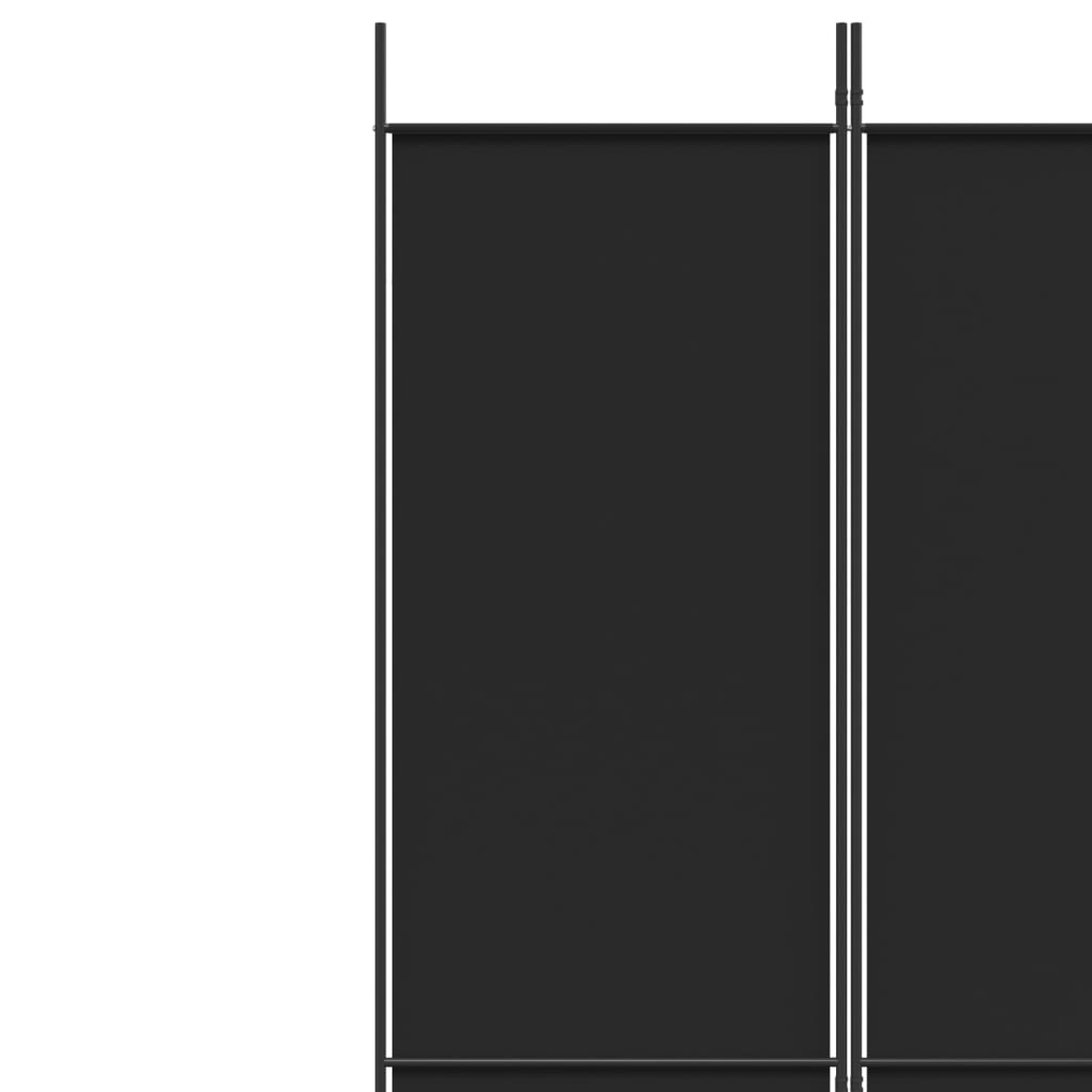 3-Panel Room Divider Black 150x220 cm Fabric