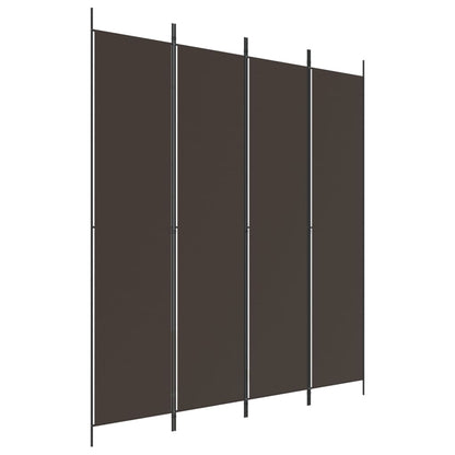 4-Panel Room Divider Brown 200x220 cm Fabric