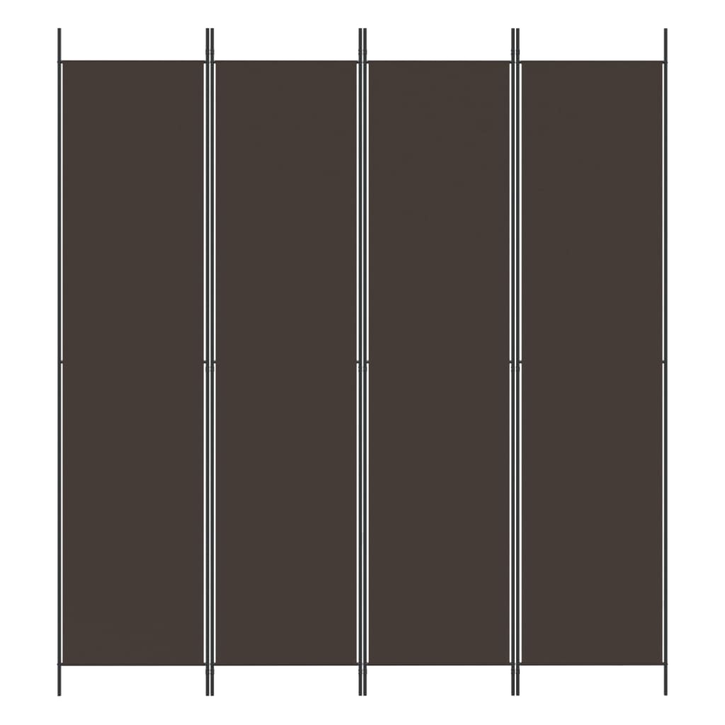 4-Panel Room Divider Brown 200x220 cm Fabric