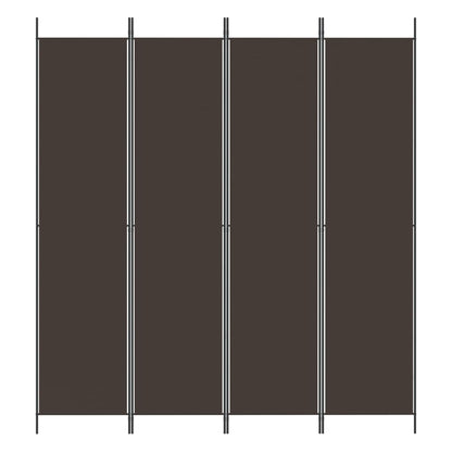 4-Panel Room Divider Brown 200x220 cm Fabric