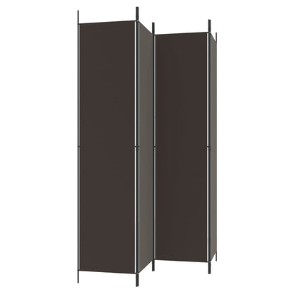 4-Panel Room Divider Brown 200x220 cm Fabric