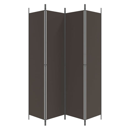 4-Panel Room Divider Brown 200x220 cm Fabric