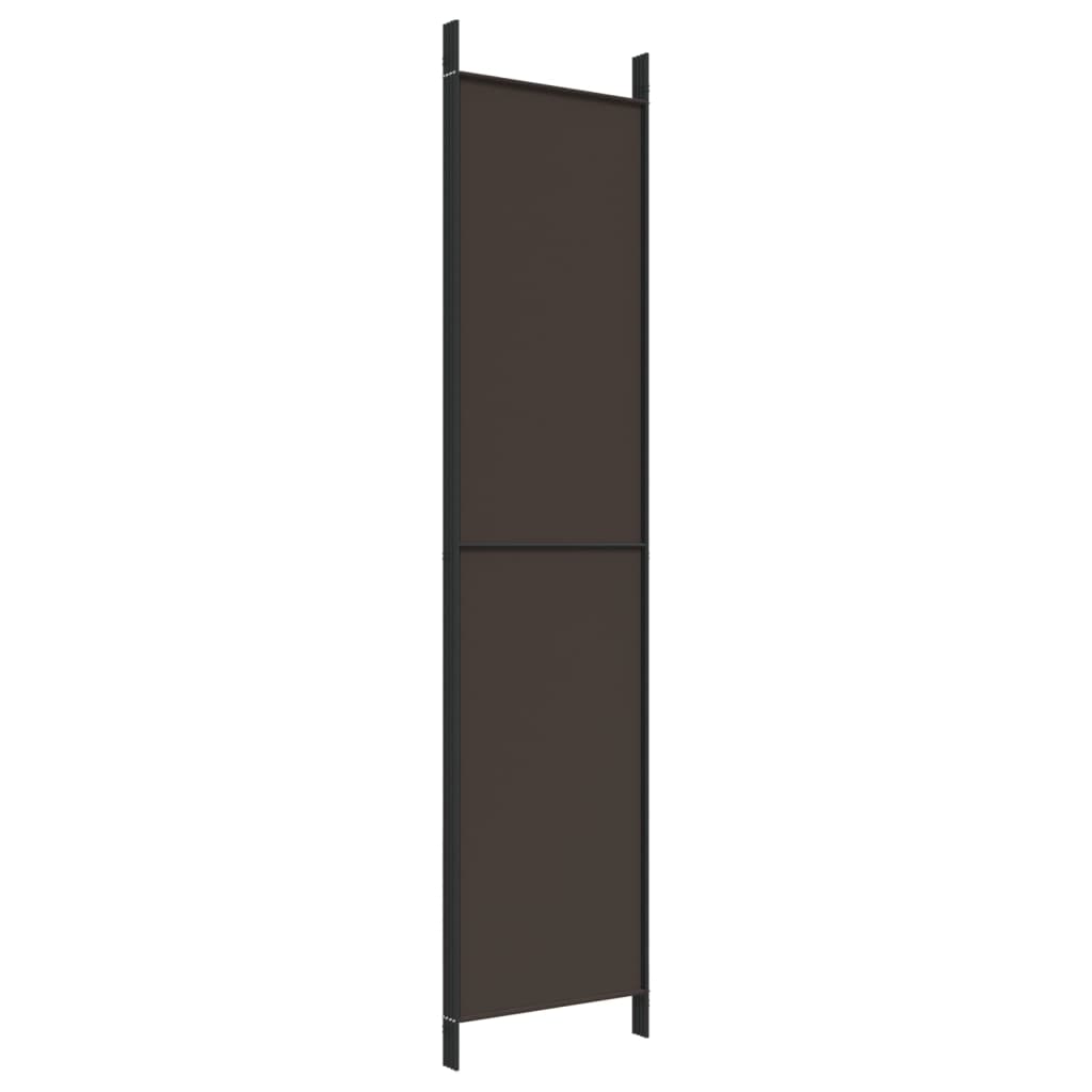 4-Panel Room Divider Brown 200x220 cm Fabric