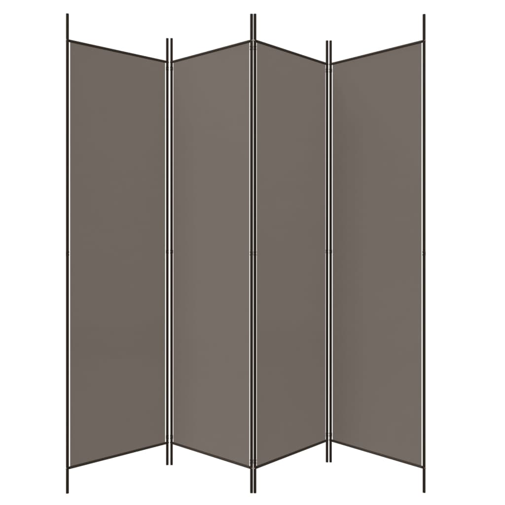 4-Panel Room Divider Anthracite 200x220 cm Fabric