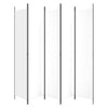 5-Panel Room Divider White 250x220 cm Fabric