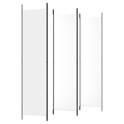 5-Panel Room Divider White 250x220 cm Fabric