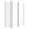 5-Panel Room Divider White 250x220 cm Fabric