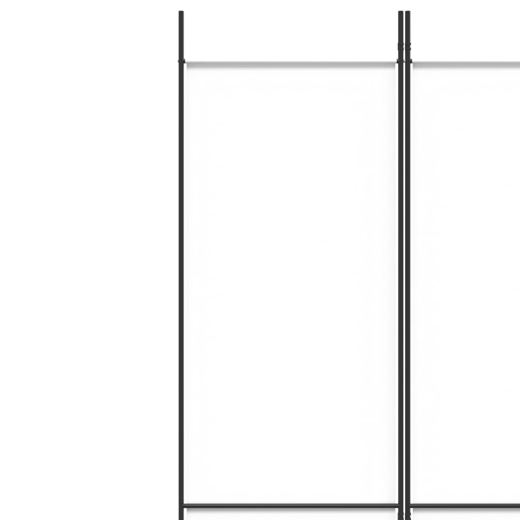 5-Panel Room Divider White 250x220 cm Fabric