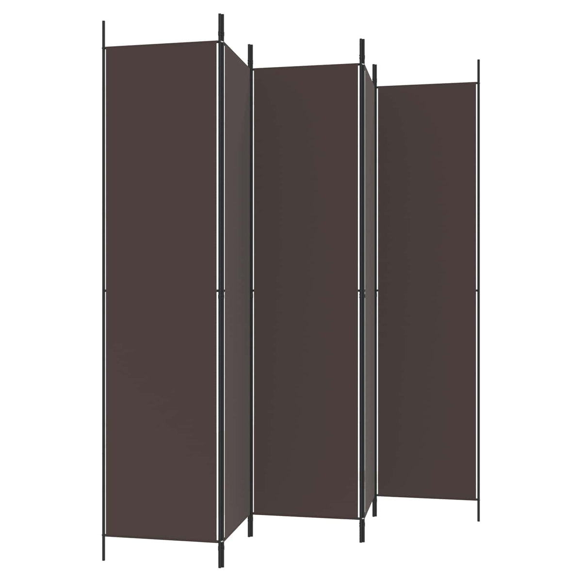5-Panel Room Divider Brown 250x220 cm Fabric