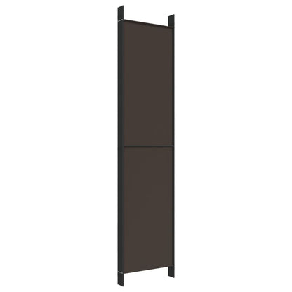 6-Panel Room Divider Brown 300x220 cm Fabric