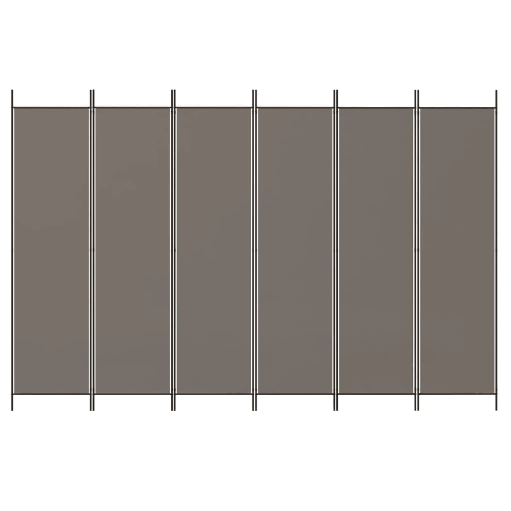 6-Panel Room Divider Anthracite 300x220 cm Fabric