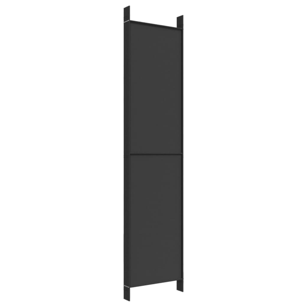 6-Panel Room Divider Black 300x220 cm Fabric