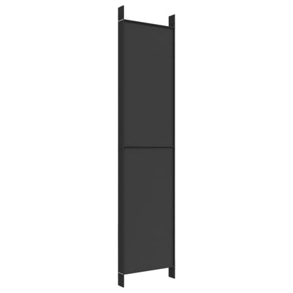 6-Panel Room Divider Black 300x220 cm Fabric