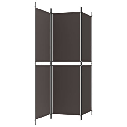 3-Panel Room Divider Brown 150x180 cm Fabric