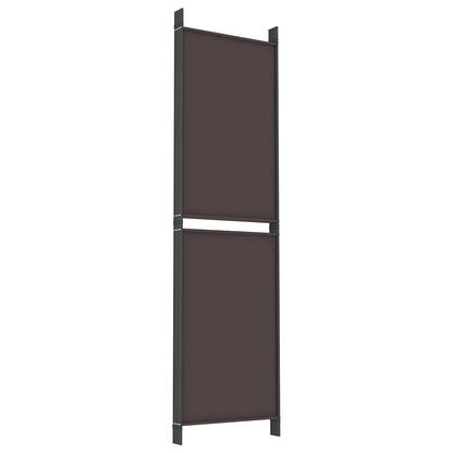 5-Panel Room Divider Brown 250x180 cm Fabric