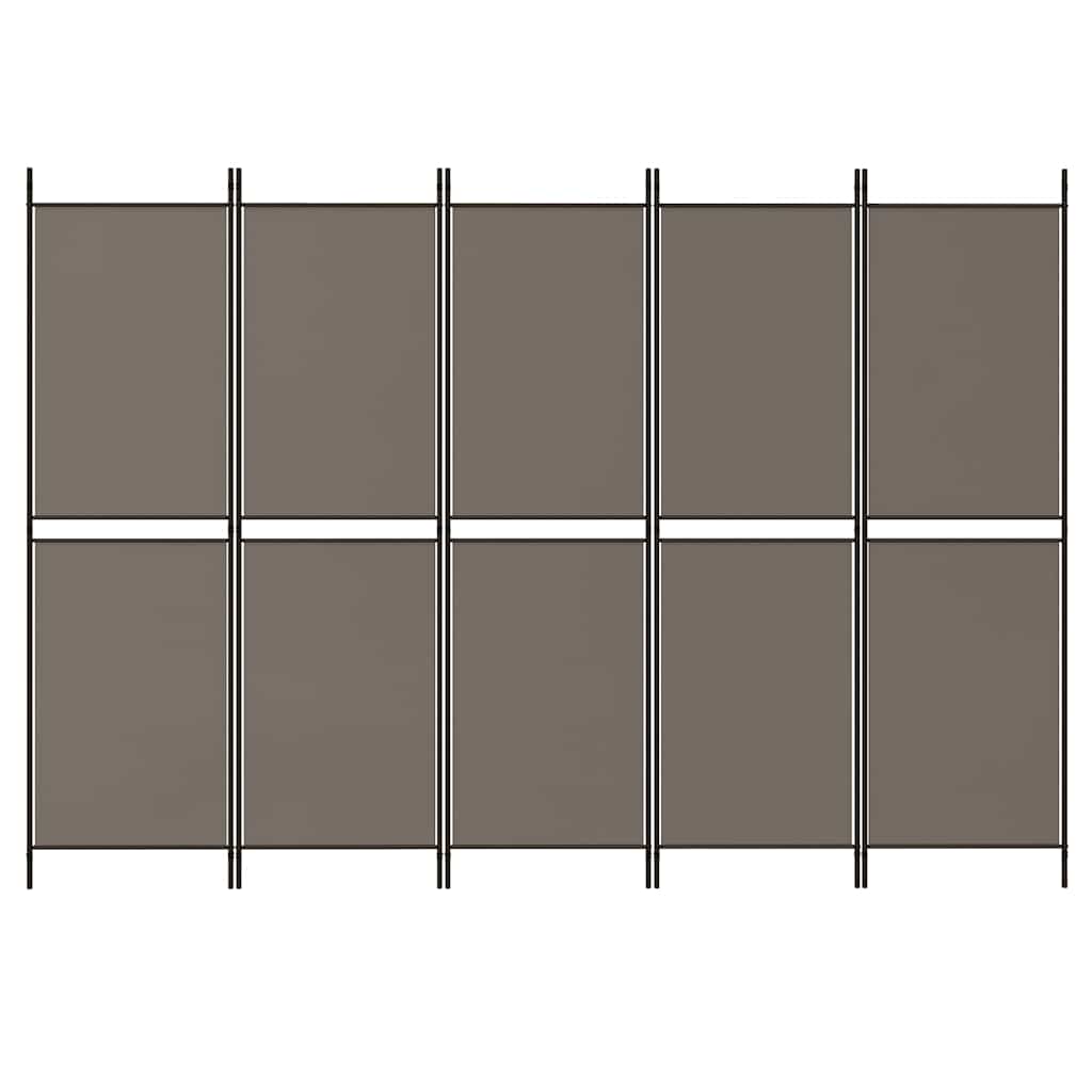 5-Panel Room Divider Anthracite 250x180 cm Fabric