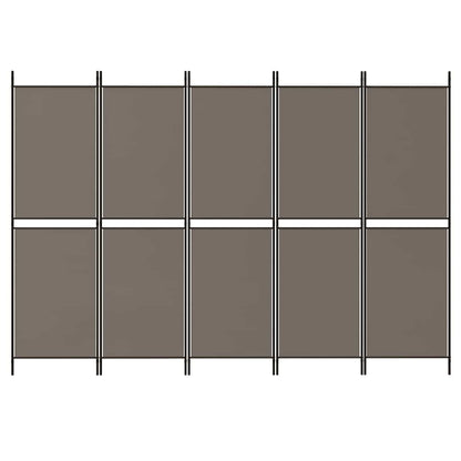 5-Panel Room Divider Anthracite 250x180 cm Fabric