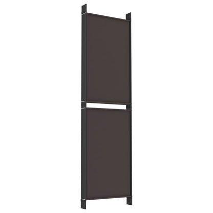 6-Panel Room Divider Brown 300x180 cm Fabric