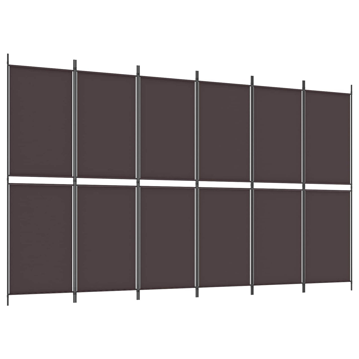 6-Panel Room Divider Brown 300x180 cm Fabric