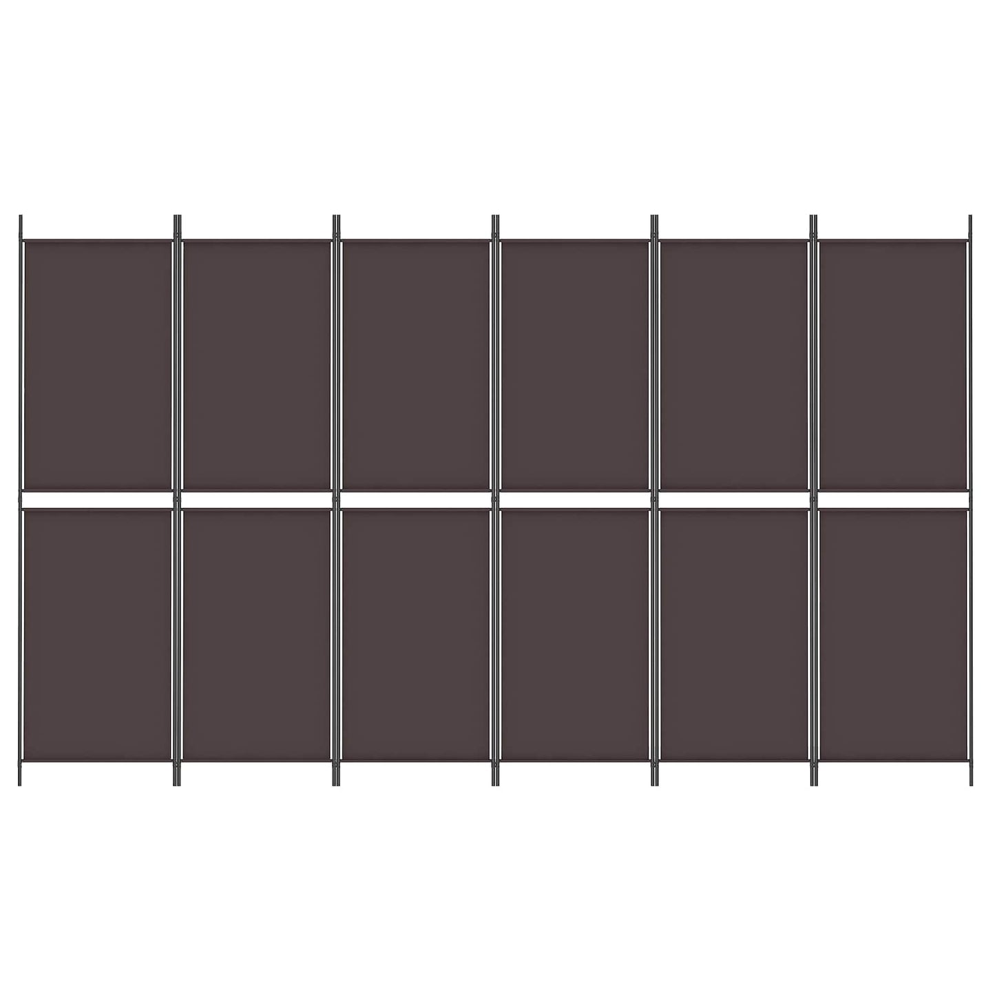 6-Panel Room Divider Brown 300x180 cm Fabric