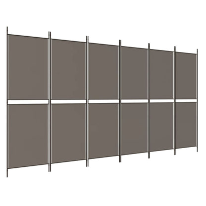 6-Panel Room Divider Anthracite 300x180 cm Fabric
