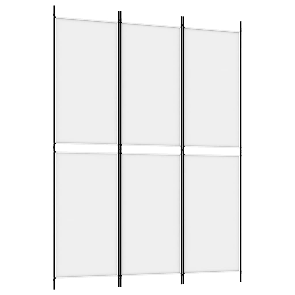 3-Panel Room Divider White 150x200 cm Fabric