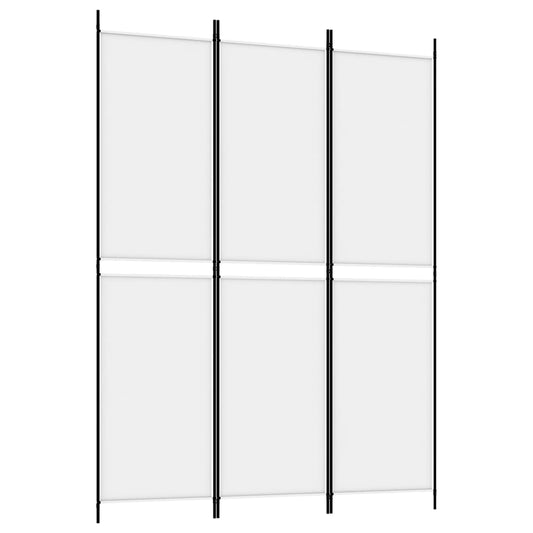 3-Panel Room Divider White 150x200 cm Fabric