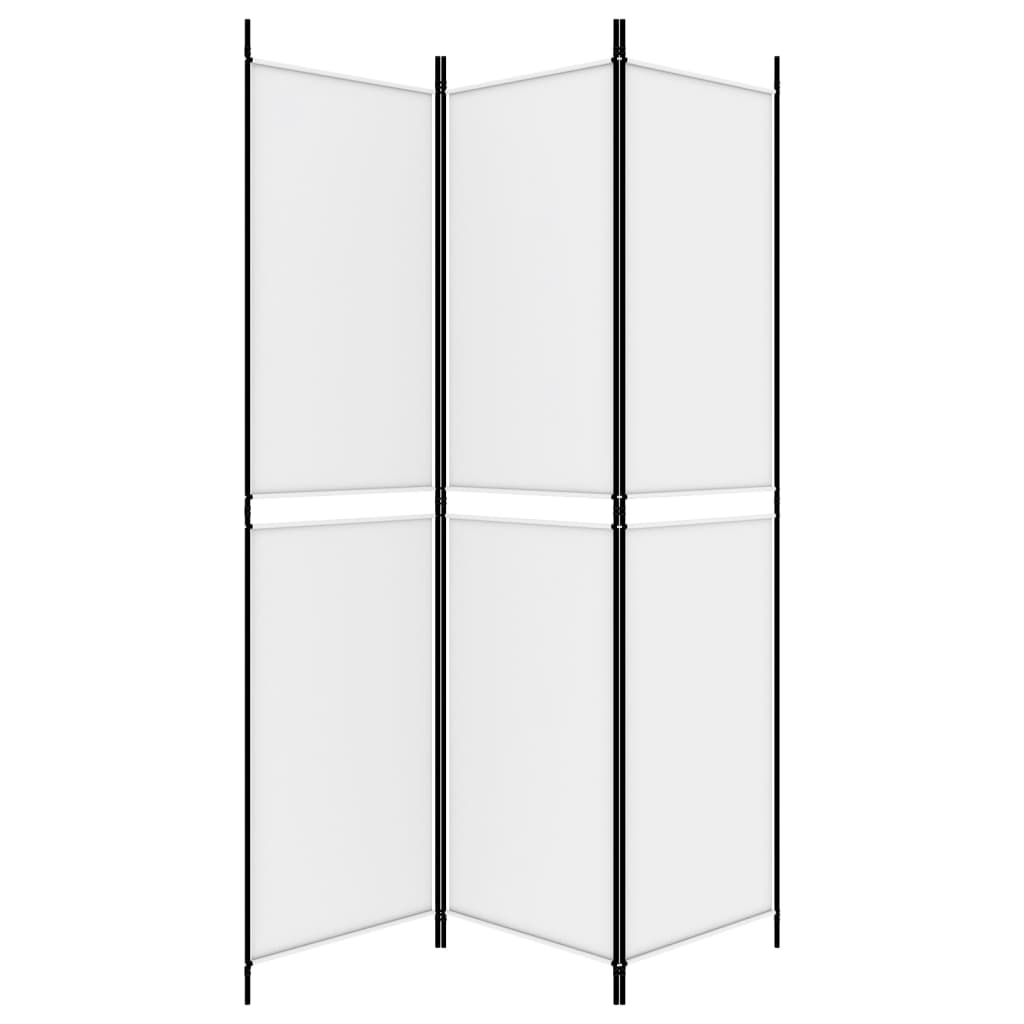 3-Panel Room Divider White 150x200 cm Fabric