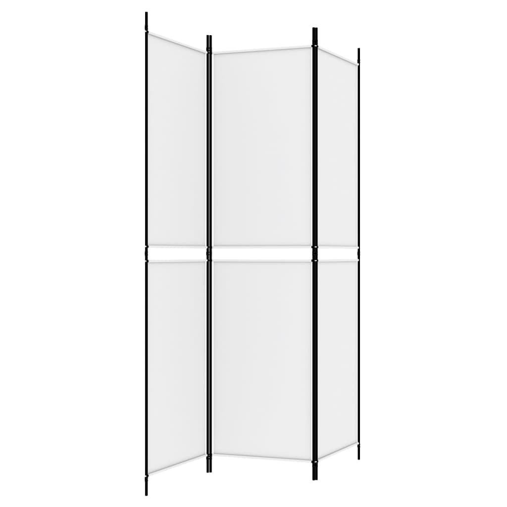 3-Panel Room Divider White 150x200 cm Fabric