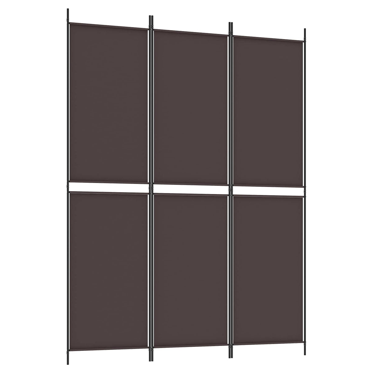 3-Panel Room Divider Brown 150x200 cm Fabric