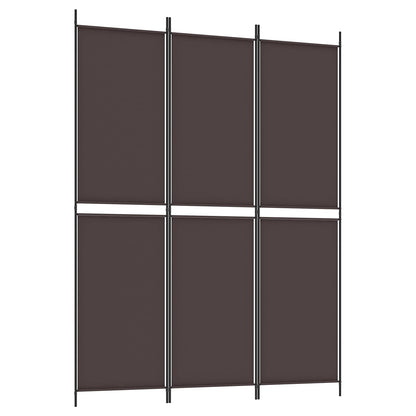 3-Panel Room Divider Brown 150x200 cm Fabric