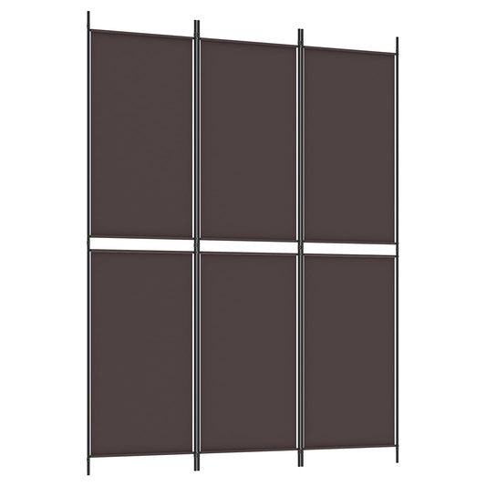 3-Panel Room Divider Brown 150x200 cm Fabric
