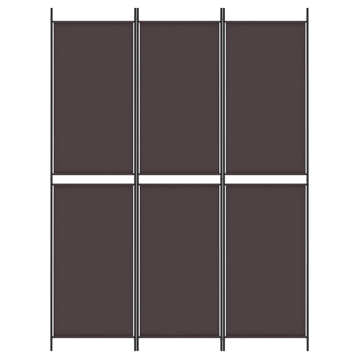 3-Panel Room Divider Brown 150x200 cm Fabric