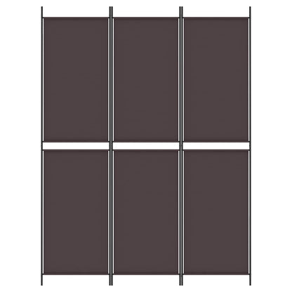 3-Panel Room Divider Brown 150x200 cm Fabric