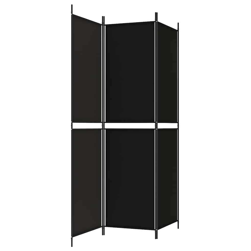 3-Panel Room Divider Black 150x200 cm Fabric