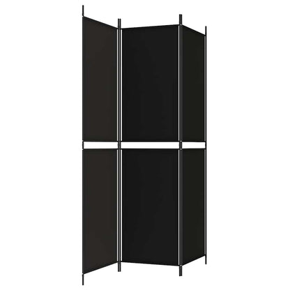 3-Panel Room Divider Black 150x200 cm Fabric