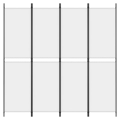4-Panel Room Divider White 200x200 cm Fabric