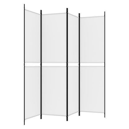 4-Panel Room Divider White 200x200 cm Fabric