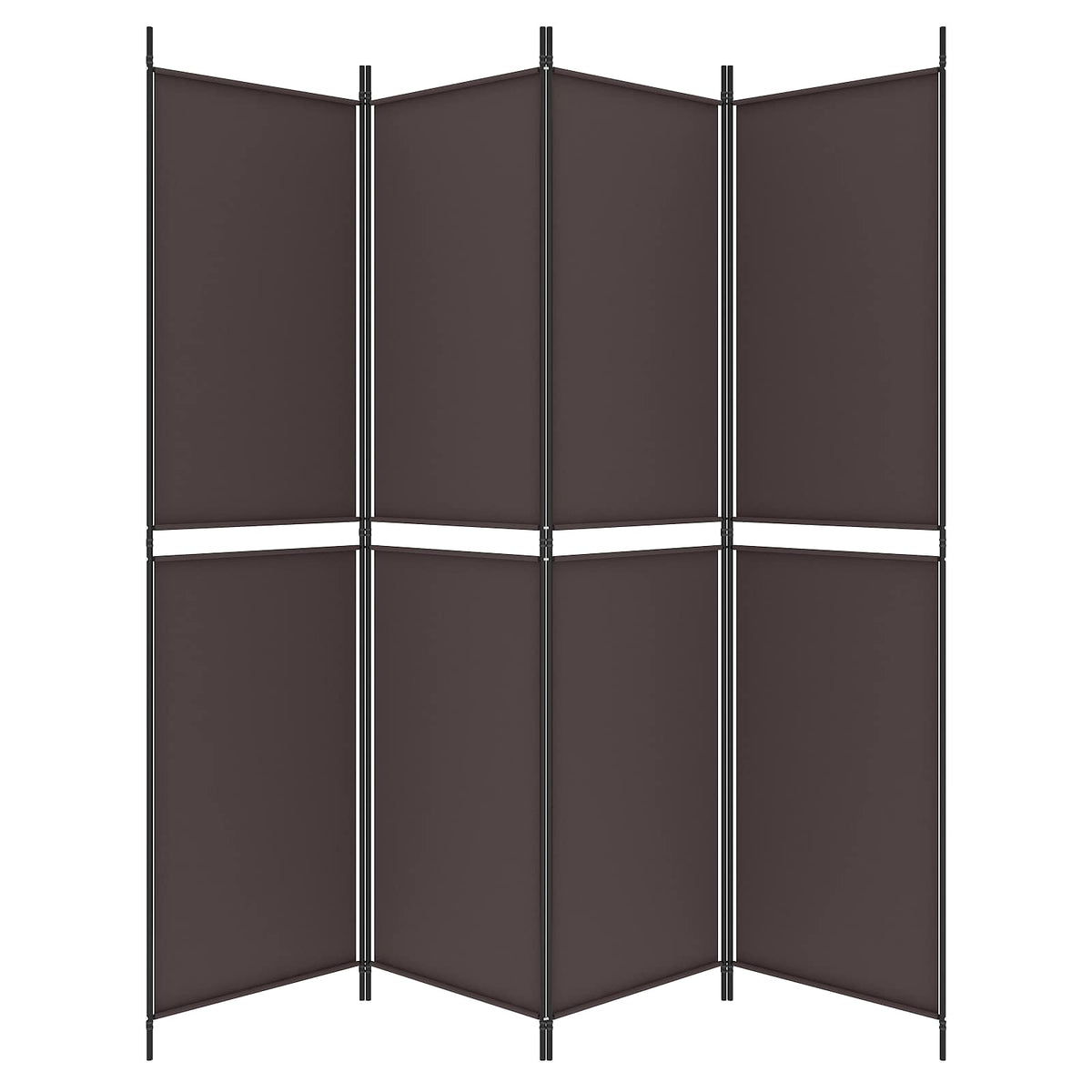 4-Panel Room Divider Brown 200x200 cm Fabric