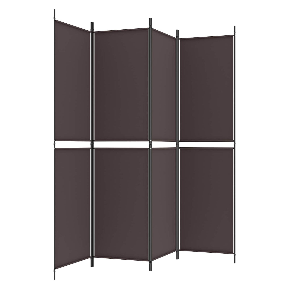 4-Panel Room Divider Brown 200x200 cm Fabric