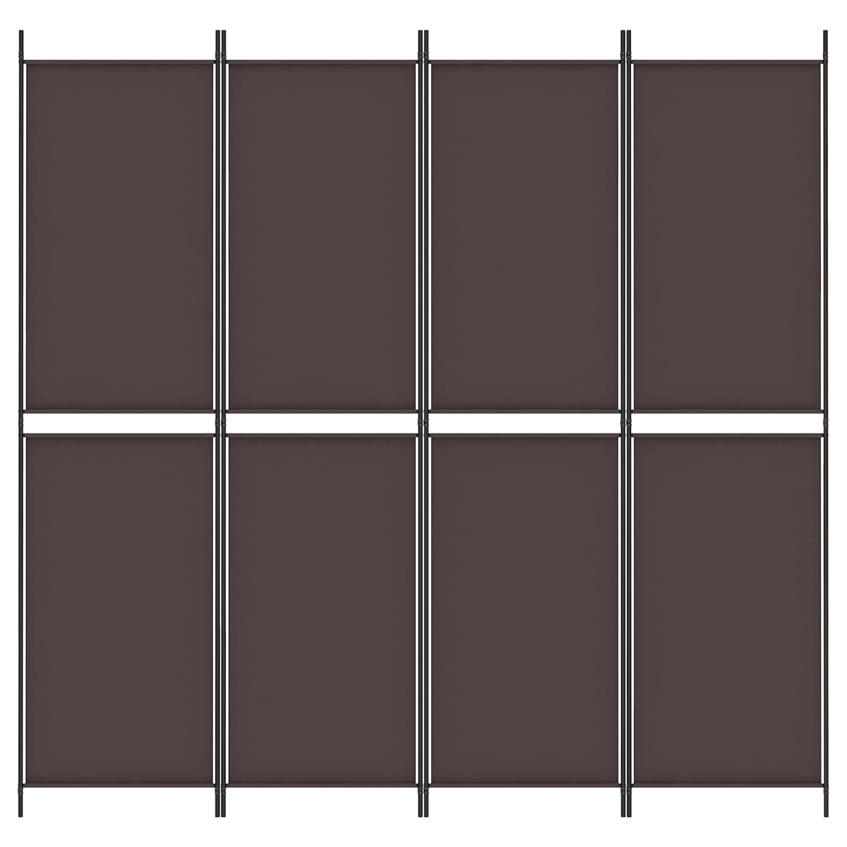 4-Panel Room Divider Brown 200x200 cm Fabric