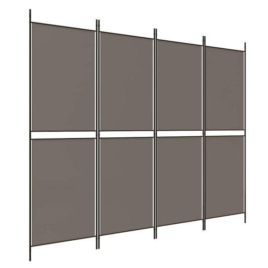 4-Panel Room Divider Anthracite 200x200 cm Fabric