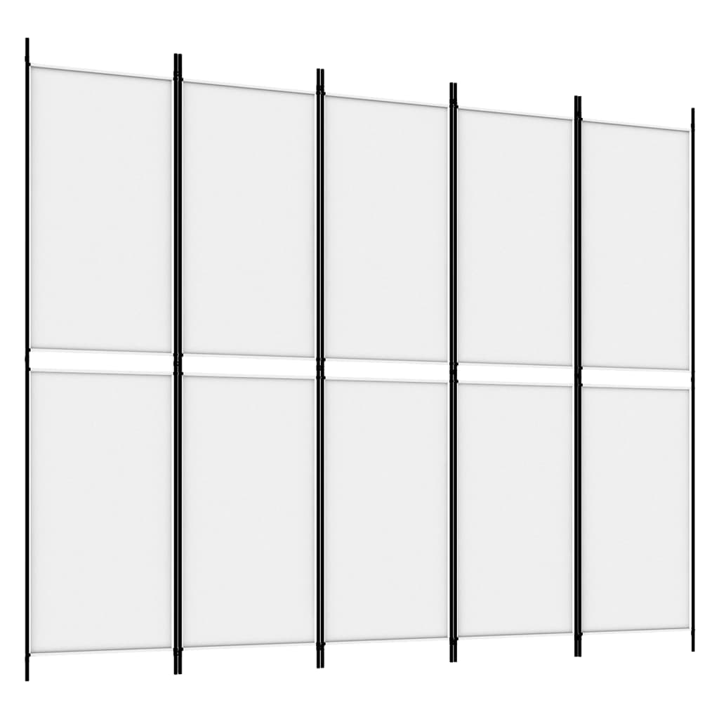 5-Panel Room Divider White 98.4"x78.7" Fabric