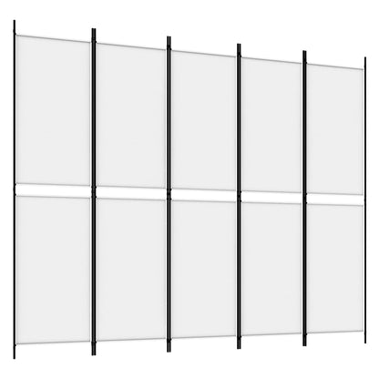 5-Panel Room Divider White 98.4"x78.7" Fabric