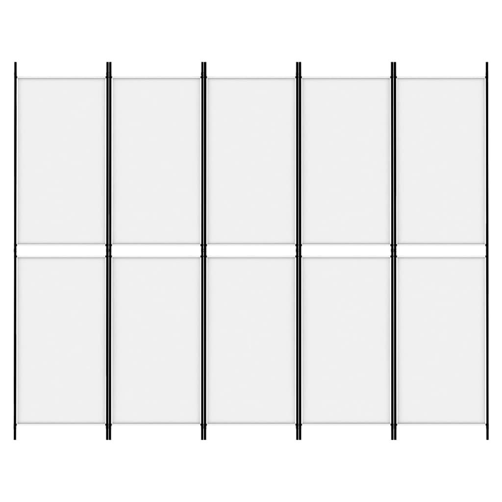 5-Panel Room Divider White 98.4"x78.7" Fabric